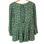 American Eagle  Floral Top Back Cut-Out Flowy Tiered Long Sleeves Oversize Blouse Photo 1