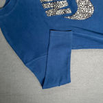Nike  Womens L‎ Blue Rally Metallic Crewneck Tunic Sweater Sweatshirt Long Sleeve Photo 5