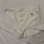 ZARA  White Jean Shorts Distressed Photo 0