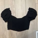 Sophie Rue  Black Puff Sleeve Crop Top Photo 1
