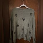 Wooden Ships  Distressed Skull Print Mohair Blend Sweater Photo 2