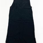 Madewell Women's Heather Button Front Crepe Sleeveless Black Midi Dress XXS Photo 3