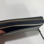 Kate Spade New York Zip Around Wallet Black White Stripes Leather Trim Photo 2