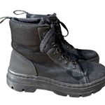 Dr. Martens Combs Poly Casual Boots Lace Up High Top Leather Trim Black US 7 Photo 1