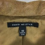 David Meister Brown 100% Leather Long Sleeve Zip Jacket 10 Photo 8