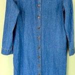 Vtg 90s Y2K Denim Maxi Button Down Dress Long Sleeve Size 8 M Slit Northstyle‌‌‌ Blue Size M Photo 0