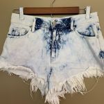 Letter to Julius distressed bleach cut off shorts, size small Blue Photo 0