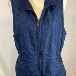 Bit & Bridle  navy blue fleece lined quilted zip up vest w/ pockets size medium Photo 0