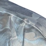 Vintage Blouse Silver Floral Jacquard Drape Button Back Top Elegant Evening Photo 9