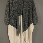 Merona  Gray White Acrylic 3/4 Sleeve Open Front Cardigan Size XL Photo 0