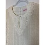 American Vintage 1970s Evelyn Pearson Embroidered Muslin Boho Dress with Bell Sleeves small Photo 13