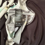 NWT WHBM Floral Mock Halter Top Black‎ White Sleeveless Blouse Medium Black Photo 5