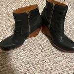 Kork-Ease  Michelle Black Leather Ankle Wedge Boots- Size 10 Photo 6