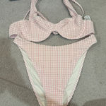 Abercrombie & Fitch Abercrombie pink and white gingham print swimsuit Photo 0