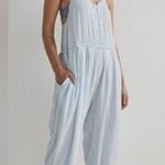 Free People  Soft Blue Striped Jumpsuit Photo 0