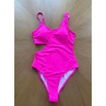 Women's One Piece Swimsuit Size S Hot Pink Cutout Asymmetrical Y2K‎ Barbiecore Photo 1
