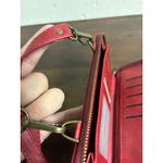 Megshi Red Faux Leather Zip Up Wallet With Strap Summer Spring Handbag Cute Photo 5