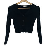 Urban Revivo Black Cropped Cardigan Small size 4 ribbed front button v Photo 0