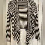 Old Navy Size S Cream Blue Stripe Lightweight Open Front Long Sleeve Cardigan Photo 0