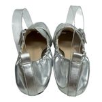 Nine West Silver Beagiver Flat Shoes Size 7 Metallic Casual Slip On Shoe Loafer Photo 3