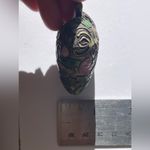 Puffy heart pendant for necklace large colorful mosaic floral silver metal Photo 5