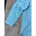 Talbots Women Blue Linen Pintuck Popover Tunic Shirt XL Roll Tab Sleeve V-Neck Photo 4