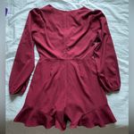 The Impeccable Pig  Ruffled Romper Dark Maroon Size M Photo 1
