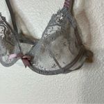 Princesse Tam Tam gray lace pink bow sheer underwire bra 32A Size undefined Photo 3