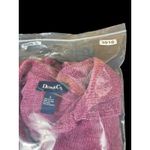 VTG 90s Denim & Co Mauve Pink Chenille Button Front Collared Cardigan Sweater S Photo 9