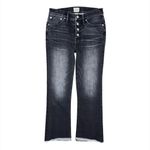 J.Crew  9” Billie Demi Boot Crop Jeans Black Gray Button Fly Raw Hem Women’s 26P Photo 1