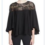 Milly  Sequined 3/4 Bell Sleeve Silk Blend Blouse Size 8 Photo 0