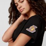 Urban Outfitters NBA Los Angeles Lakers Black Patch Logo Tee Shirt Size Medium Photo 1