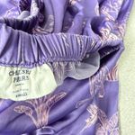Chelsea Peers Safari Pajama Set Womens Small Purple Satin Button Up Elastic Pink Photo 6