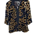 Etro Deco Silk Velvet Devore Top in Gold and Black sz 38 US 2 Photo 2