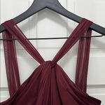 David's Bridal Wine Colored Halter Neck Floor Length Maxi Dress - Size 2 Photo 1