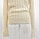Callahan New Pointelle Sweater Crewneck Long Sleeve Pullover Creme Size Small Photo 9