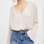 Free People Smockin’ and Rockin’ Long Sleeve Flowy Bodysuit | Grey | Small Photo 0