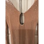 NWOT Meilun Deep V Dress Drawstring Long Sleeve Sequin Dress Long Gown, sz M Gold Size M Photo 9