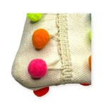 Bari Lynn 𖦹 Neon Pom Pom Wrist Strap Clutch Bag Handbag 𖦹 Canvas White 𖦹 Fun Pink Photo 9