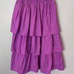 Cleobella  NEW Kaiya Tiered Cotton Smocked Ruffle Sleeve Midi Dress Azalea Photo 2