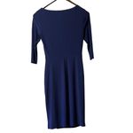 Ralph Lauren Lauren Long Sleeve Faux Wrap Round Neck Ruched Dress Size 6 Formal Photo 1