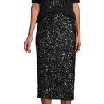 Lafayette 148  New York 100% Cashmere Sequin Funnel-Neck Sweater Black L Photo 0