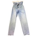 American Eagle  Outfitters High Rise Mom Jeans Womens 4 Belted Paperbag Waist Photo 1