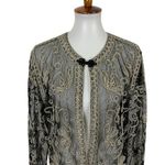 Sophie Chang Sheer Cardigan Large Embroidered Lace Boho Festival Black Photo 1