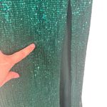 Abyss By Abby Boston Gown Green Sequins Off Shoulder Long Train Pageant Small S Photo 3