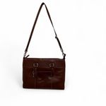 Fossil Vintage 2000s  Dark Brown Leather Brief Case Shoulder Bag Purse Photo 6