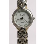 Vanity Fair Womens Pearl Dial VFW535 Quartz Silver Tone Band W/Gold Accent Watch Photo 0