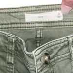 TGLA Green Cropped Or Unrolled Button Strap Pants Size 27 Boho Casual Granola Photo 4