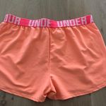 Under Armour women’s loose fit orange & pink athletic shorts large Photo 7