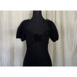 Stone Cold Fox NWT  REVOLVE Black Lace Maxi Dress M Puff Sleeve Rosette Goth Boho Photo 4